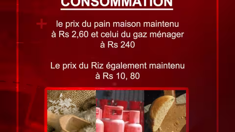 Consommation : le prix du pain maison maintenu à Rs 2,60 et celui du gaz ménager à Rs 240