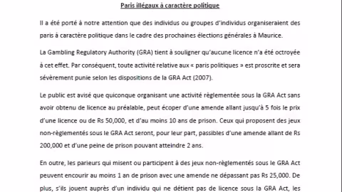 Communique - Paris illégaux sur la politique