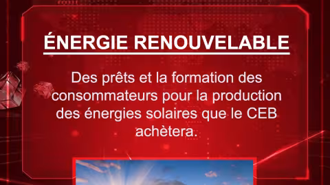Budget 2021-2022 : Des prêts et la formation des consommateurs pour la production des énergies solaires que le CEB achètera