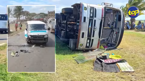 Accident à Cascavelle : Plusieurs blessés dans une collision entre un autobus et un van