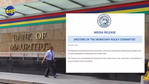 Monetary Policy Committee: La réunion prévue pour ce mercredi repoussée
