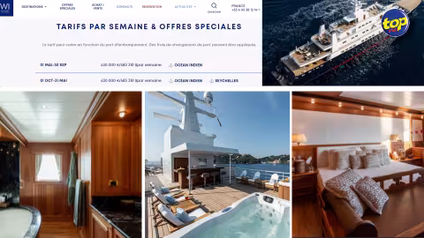 Affrété pour l’étude sur les Chagos : Bleu de Nîmes, un yacht de luxe à environ Rs 21  millions par semaine selon le site World Wide Luxury Yacht