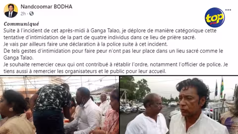 Expulsé alors qu’il assistant à la Rudra Maha Yaj à Grand-Bassin hier : Nando Bodha envisage de porter plainte à la police