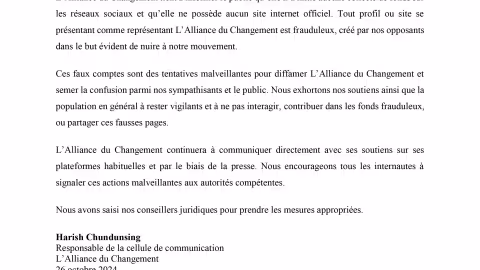 Manifeste électorale de l’Alliance du Changement : des mesures pour lutter contre le coût de la vie, la hausse des pensions, le transport gratuit, les soins à l’étranger … figurent parmi les 25 propositions 