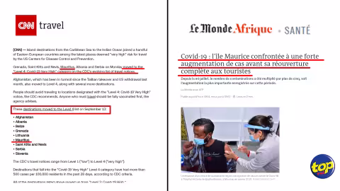 Alors que Maurice s’apprête à relancer l’industrie touristique le 1er octobre : La résurgence des cas Covid fait la Une de la presse internationale