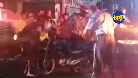 A Triolet : Collision entre un autobus et une motocyclette