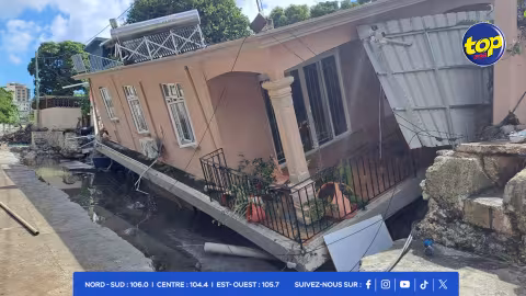 Effondrement de la maison de la famille Ramsahye à Tranquebar