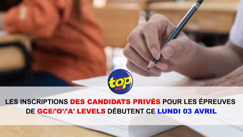 Les inscriptions des candidats privés pour les épreuves de GCE/’O’/’A’ Levels débutent ce lundi 3 avril