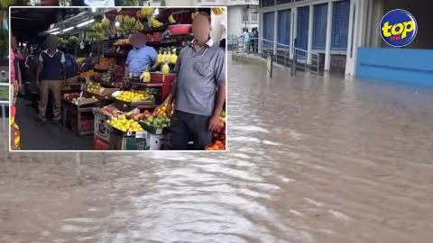 Accumulation d’eau au marché de Rose-Hill : « Les fruits et légumes sont abîmés après chaque grosse averse », martèle Darsen, un marchand de fruits