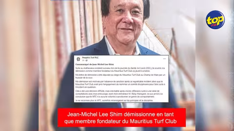 Hué par Taslima Valayden et un groupe de personnes lors de la journée de la Barbé Cup : Jean-Michel Lee Shim démissionne en tant que membre fondateur du Mauritius Turf Club