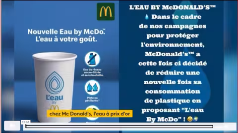 McDonald’s France fait scandale en vendant de l’eau du robinet à 2 000 fois plus cher