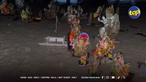 Triste constat : plus de 150 murthis de Ganesh retirées de l’eau et placées sur la plage de Flic en Flac