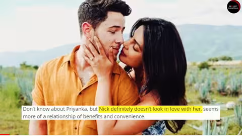 L’amour entre Priyanka et Nick relève du faux, allègue-t-on