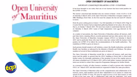 Covid-19 : Les locaux de l’Open University à Forest Side ferment temporairement en raison d’un cas positif