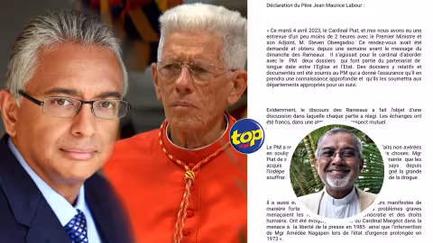 Discours du Cardinal Piat : « Le Premier ministre a reproché à l’Église de réagir à partir de faits non avérés », soutient le père Jean Maurice Labour dans un communiqué suite à la rencontre au PMO