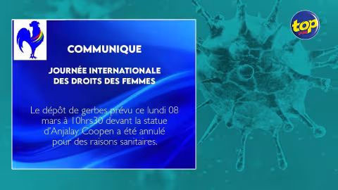 Covid-19 oblige : Le PMSD annule son dépôt de gerbe prévu ce lundi dans le cadre de la journée internationale de la femme