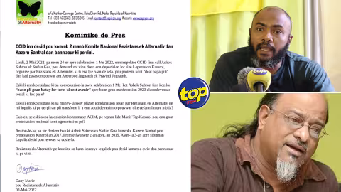 En raison d’une manifestation en 2017 : Deux membres de Resistanz ek Alternativ convoqués au Central CID 5 ans après