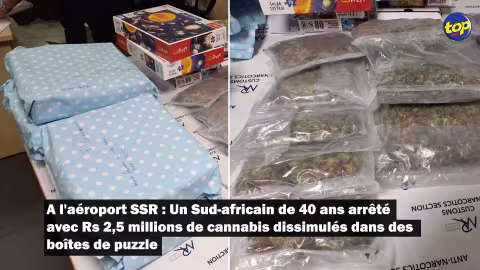 A l’aéroport SSR : Un Sud-africain de 40 ans arrêté avec Rs 2,5 millions de cannabis dissimulés dans des boîtes de puzzle
