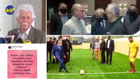 Photo Ramgoolam-Jugnauth en pleine conversation : « Kot MSM ,zot pe galoupe en désordre pou essaie corrige le tir raté de Pravind Jugnauth », ironise Paul Bérenger