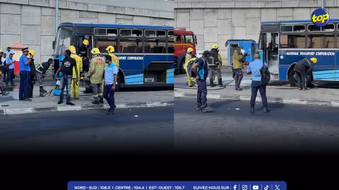 A Port-Louis : Un bus de la CNT en stationnement prend feu à la gare du sud
