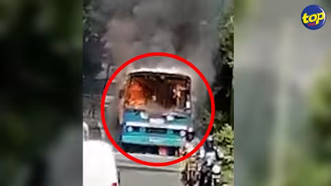 Un autobus la proie des flammes à Mon Loisir : pas de blessés à déplorer