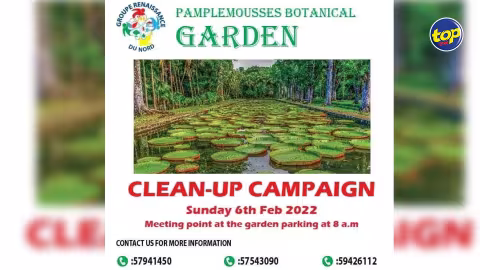 Après le cyclone Batsirai : le groupe Renaissance du Nord organise une campagne de nettoyage au Jardin botanique de Pamplemousses ce dimanche