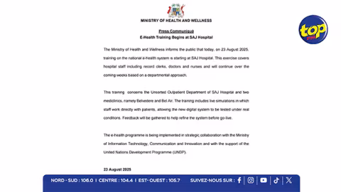 E-health : formation en cours pour le personnel de l’hôpital Sir Anerood Jugnauth