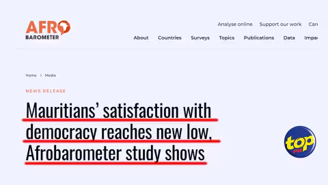 Selon un sondage de la firme Afrobarometer : la satisfaction des Mauriciens par rapport à la démocratie au plus bas