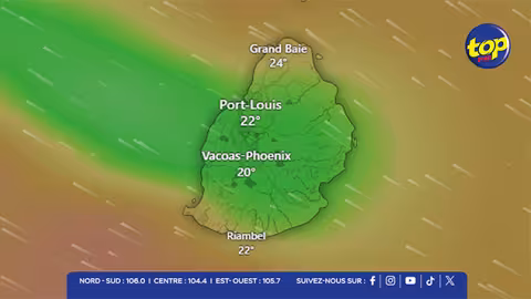 Un fort anticyclone dans la région des Mascareignes : un avis de vents forts émis