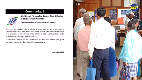 À travers la poste : Paiement des pensions aux bénéficiaires dont les noms commencent par les lettres A et B le vendredi 3 novembre à partir de 10 heures