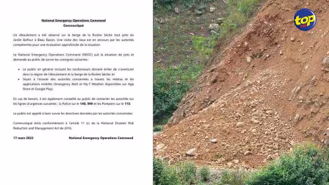 À Beau Bassin : Un éboulement observé sur la berge de la Rivière Sèche