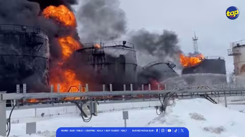 Russie: un dépôt de carburant est en feu suite à une attaque de drone ukrainien