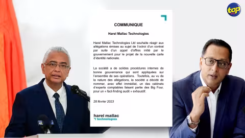 Scandale allégué concernant des pots-de-vin de Rs 27 millions et impliquant un ministre : suite à l’émission Tempo la So de lundi, Harel Mallac Technologies réagit et annonce un fact-finding audit exhaustif au vu de la gravité des allégations!