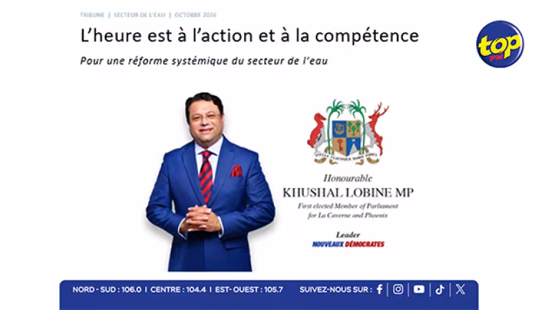 Approvisionnement en eau : Khushal Lobine propose une nouvelle Water Authority pour sortir de la gestion d’urgence